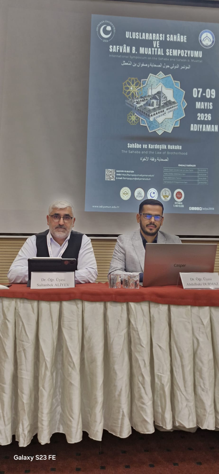 Dr. Öğr. Üyesi Sultanbeg Aliyev ve Dr. Öğr. Üyesi Abdulbaki Durmaz Adıyaman'da Uluslararası "Sahabe ve Safvân b. Muattal Sempozyumuna Katıldı