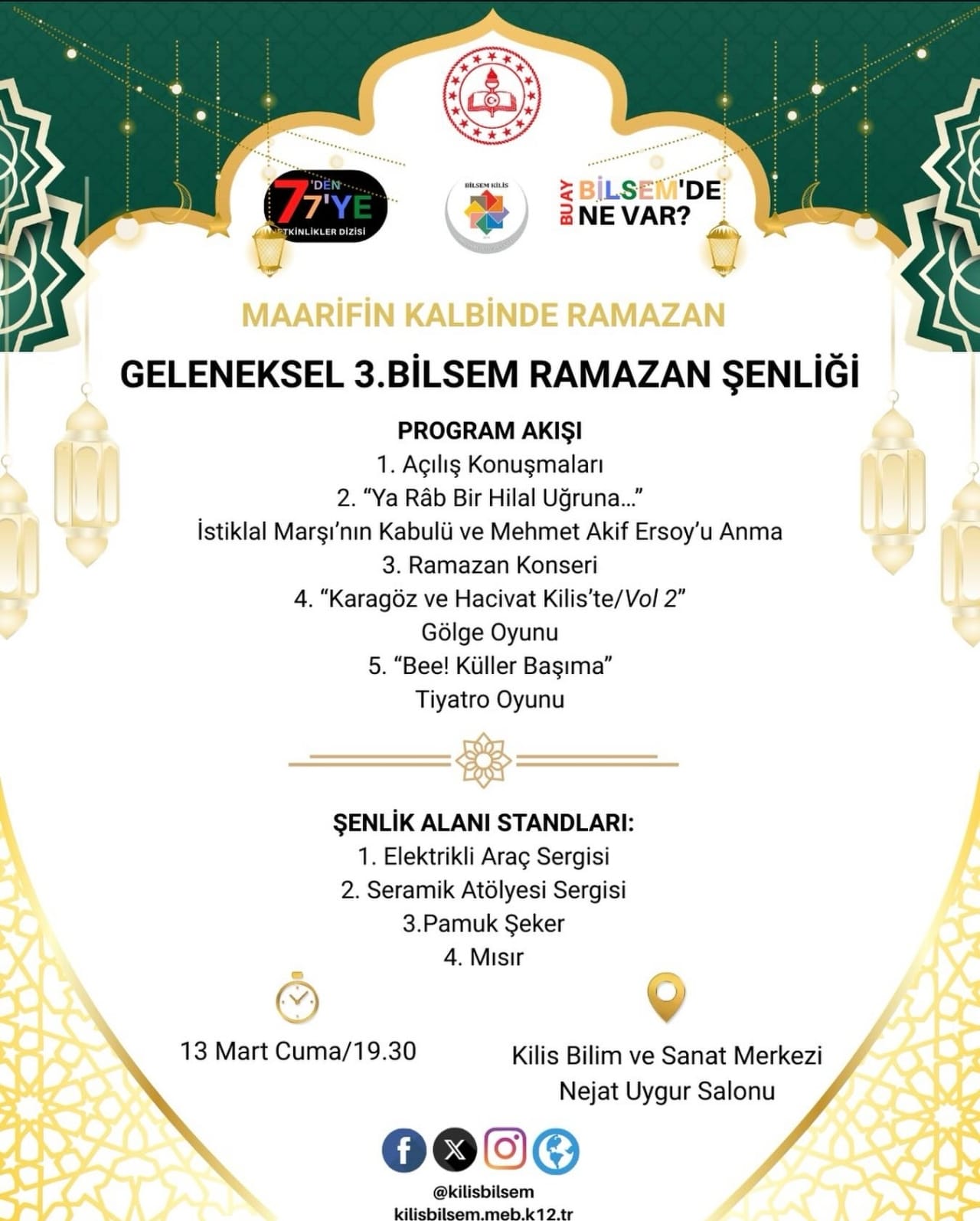 Arş. Gör. Ali Dündar, BİLSEM’in Ramazan Şenliği Etkinliğinde Görev Aldı