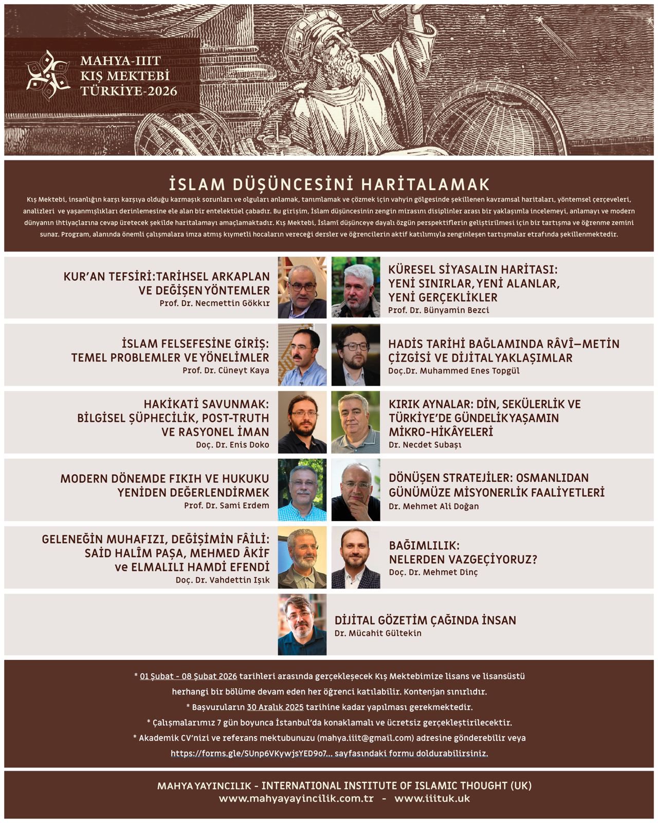 Fakültemiz Öğretim Elemanları "Mahyta IIIT-Kış Mektebi Türkiye 2026: İslam Düşüncesini Haritalamak" Başlıklı Kış Mektebi Programına Katıldı
